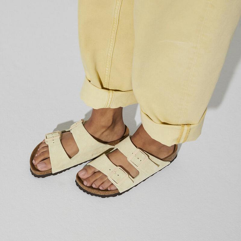 Kj pe Birkenstock Arizona Soft Footbed Semsket Skinn L r Dame Gul